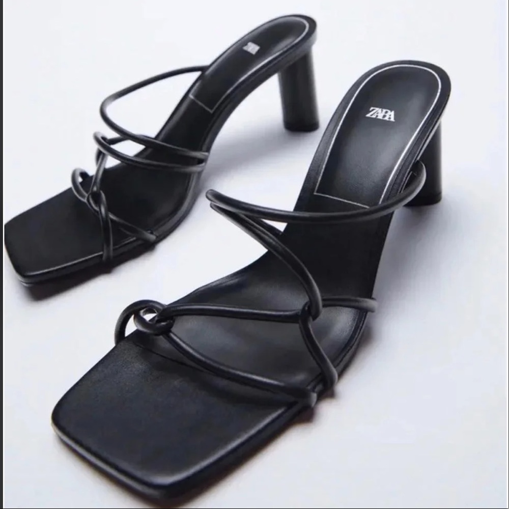 Zara Rolled Strap Heeled Sandals